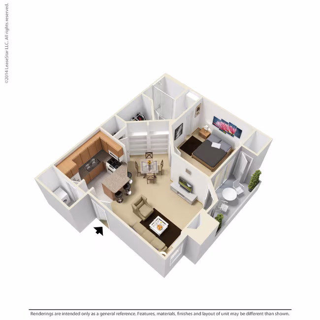 1 Bed • 1 Bath 9254 floor plan